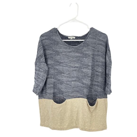Pleione Anthropologie Colorblock‎ Textured Lagenlook Minimalist Coastal Size XS - Picture 1 of 5